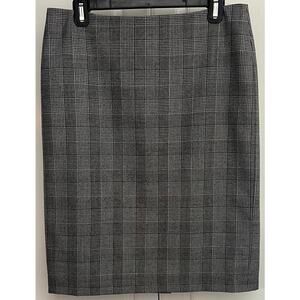 Talbots Glen Plaid Houndstooth Straight Skirt Wool Blend Lined Size 6